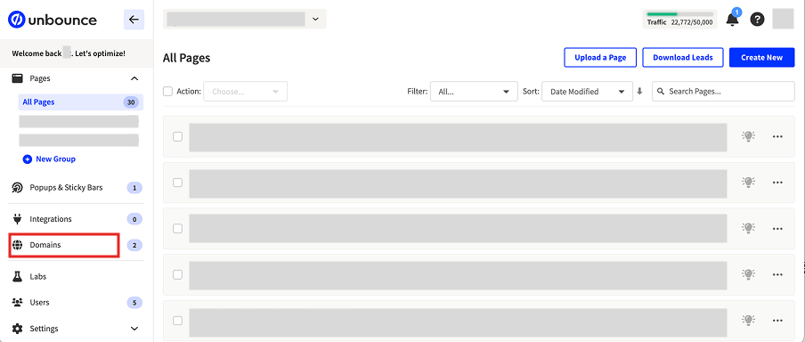 「Domains」を選択